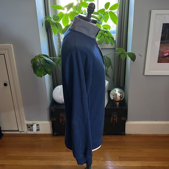 LL Bean Mens Large Blue 1/4 Snap Pockets Pullover Long Sleeve 100% Cotton - Picture 5 of 6